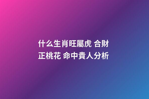 什么生肖旺屬虎 合財 正桃花 命中貴人分析